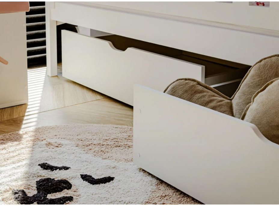 Dětská postel z masivu borovice GANDALF se šuplíky - 200x90 cm - PŘÍRODNÍ BOROVICE