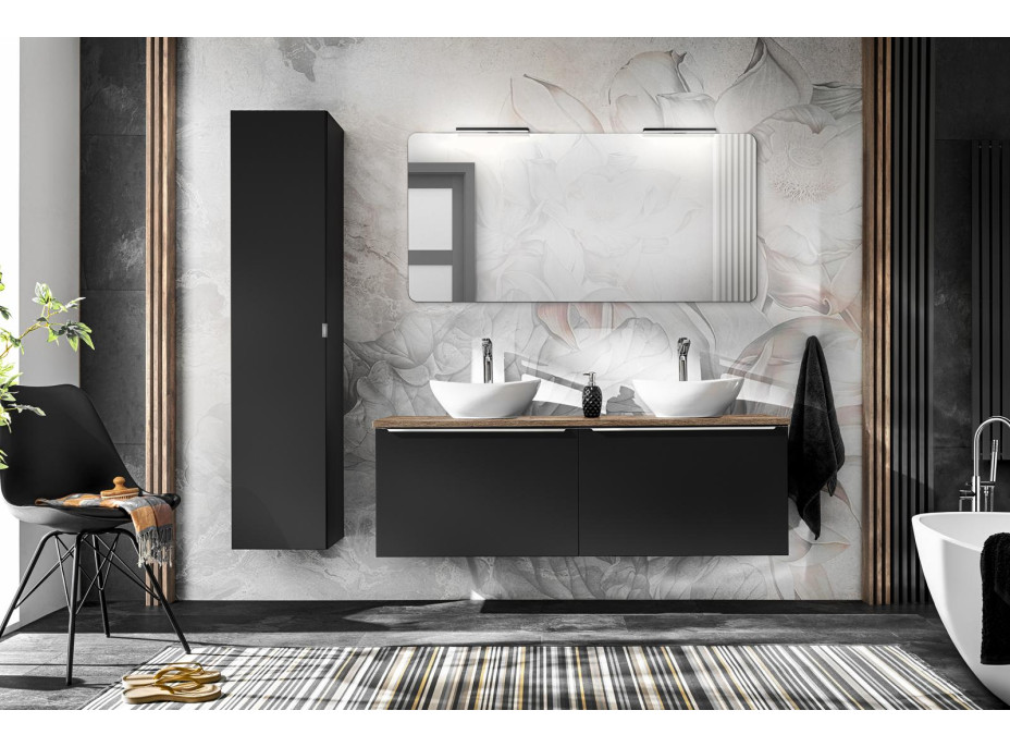 Deska na skříňku pod umyvadlo SANTANO BLACK 160 cm - černá matná