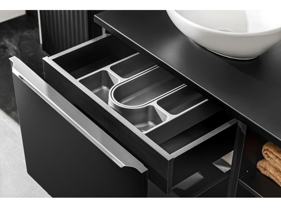 Deska na skříňku pod umyvadlo SANTANO BLACK 160 cm - černá matná