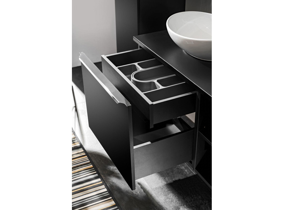 Deska na skříňku pod umyvadlo SANTANO BLACK 160 cm - černá matná