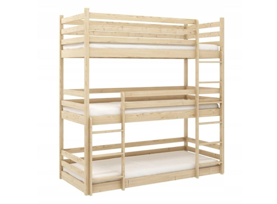 Dětská třípatrová postel ROKO 190x80 cm + matrace ZDARMA!