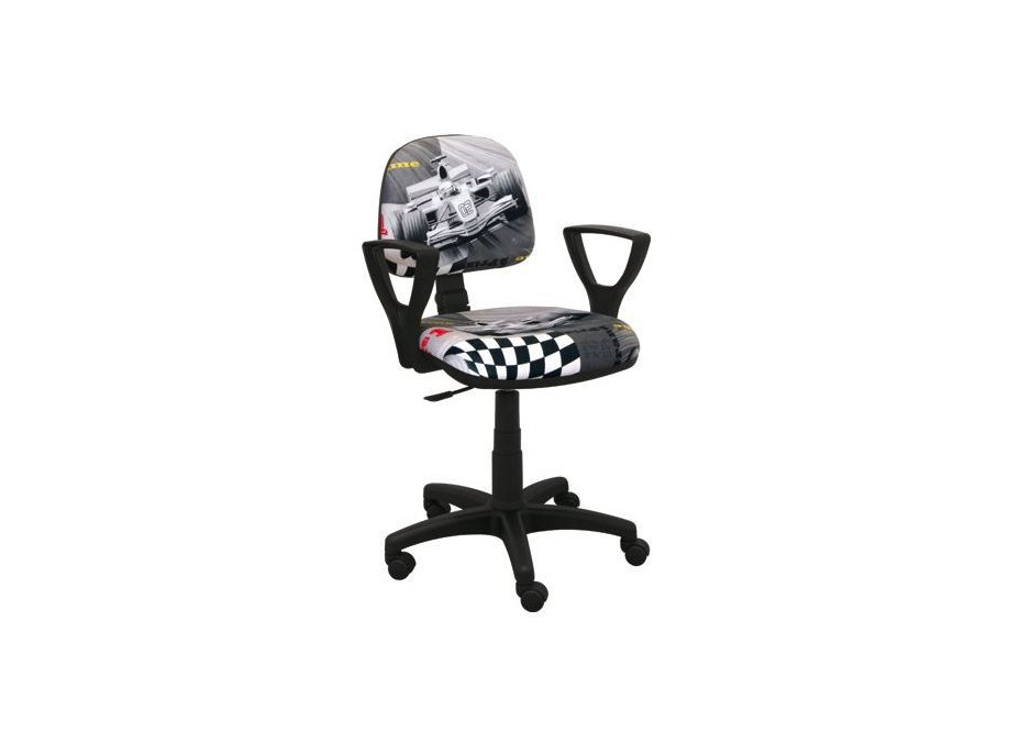 Dětská otočná židle KEVIN - FORMULE šedá