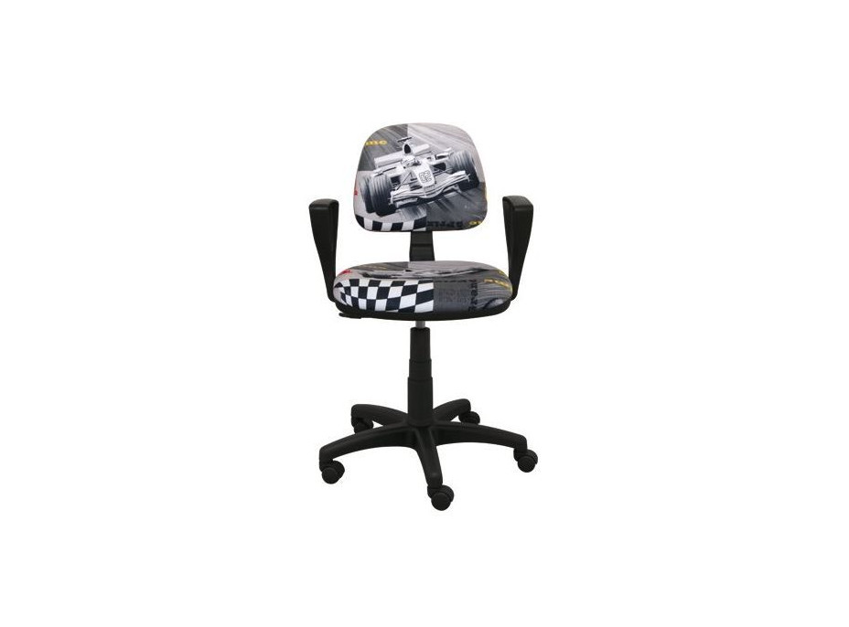 Dětská otočná židle KEVIN - FORMULE šedá