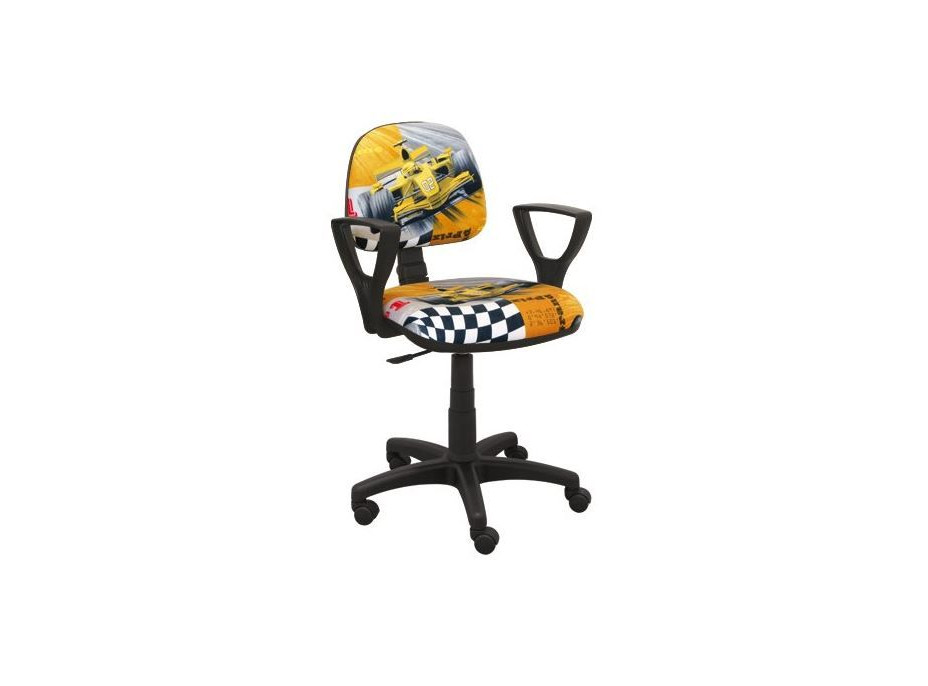 Dětská otočná židle KEVIN - FORMULE žlutá
