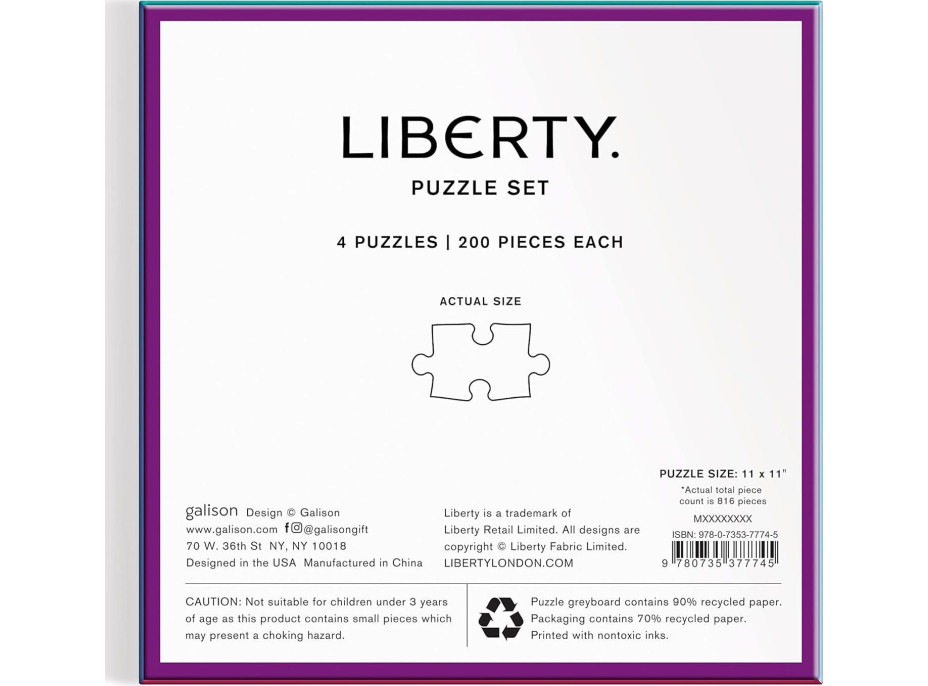 GALISON Čtvercové puzzle Liberty: Síla lásky 4x200 dílků