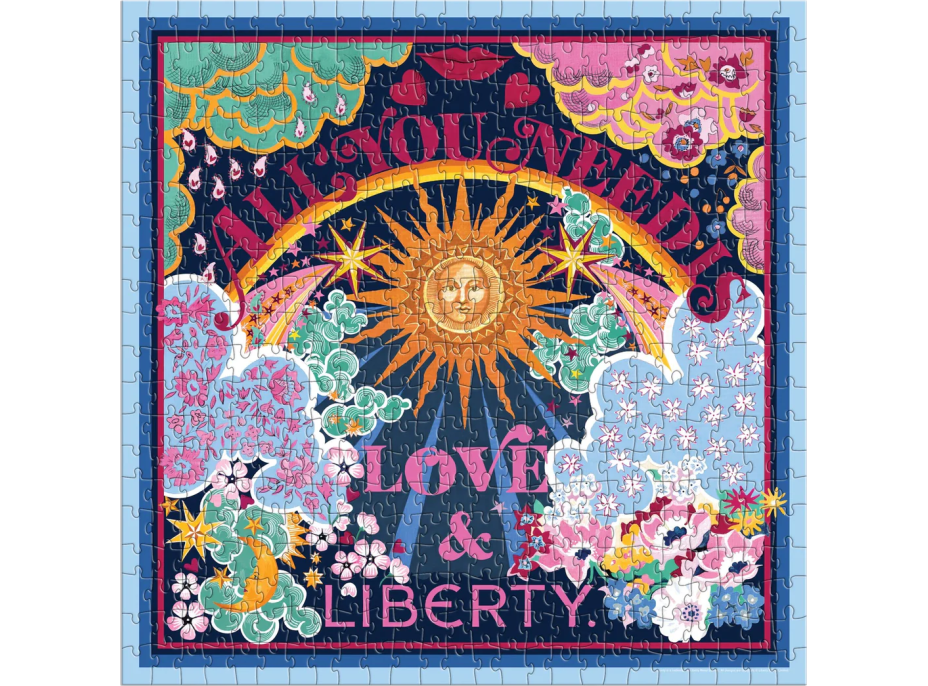 GALISON Čtvercové puzzle Liberty: Všechno, co potřebuješ, je láska a volnost 500 dílků