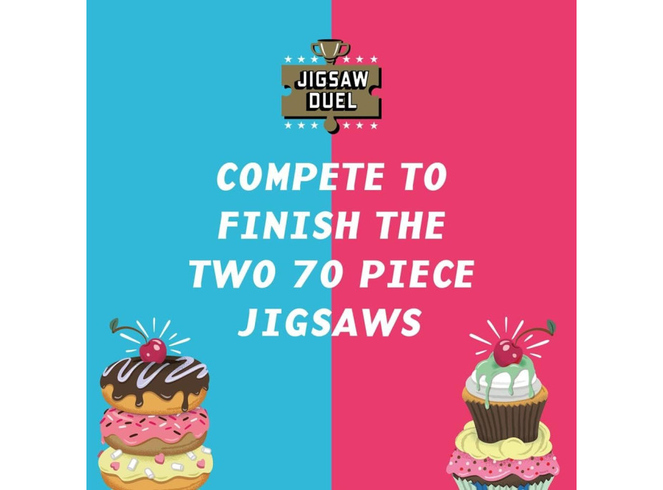 RIDLEY'S GAMES Puzzle Duel Sladké zúčtování: Donut vs Cupcake 2x70 dílků