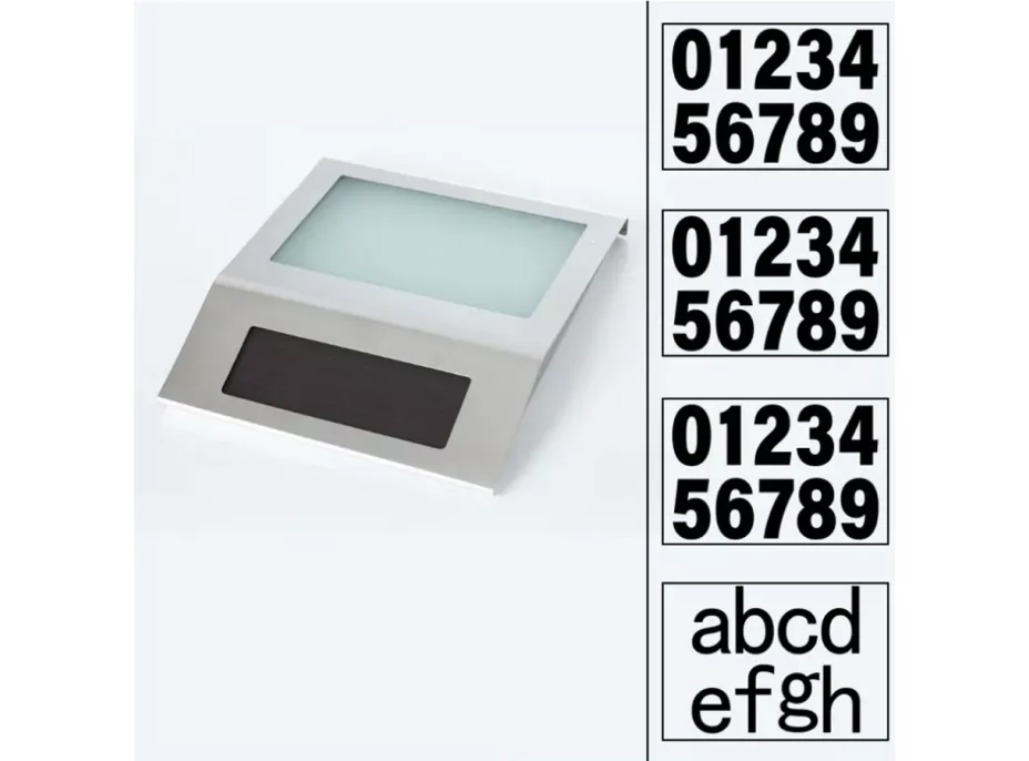 LED solární lampa s číslem domu - stříbrná