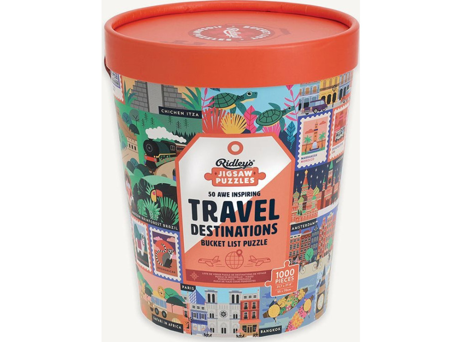 RIDLEY'S GAMES Puzzle Bucket List: 50 obdivuhodných turistických cílů 1000 dílků