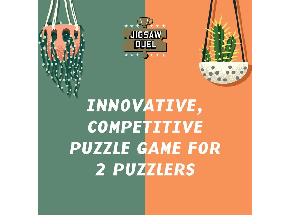 RIDLEY'S GAMES Puzzle Duel Pokojové rostliny: Kaktusy vs Tropické 2x70 dílků