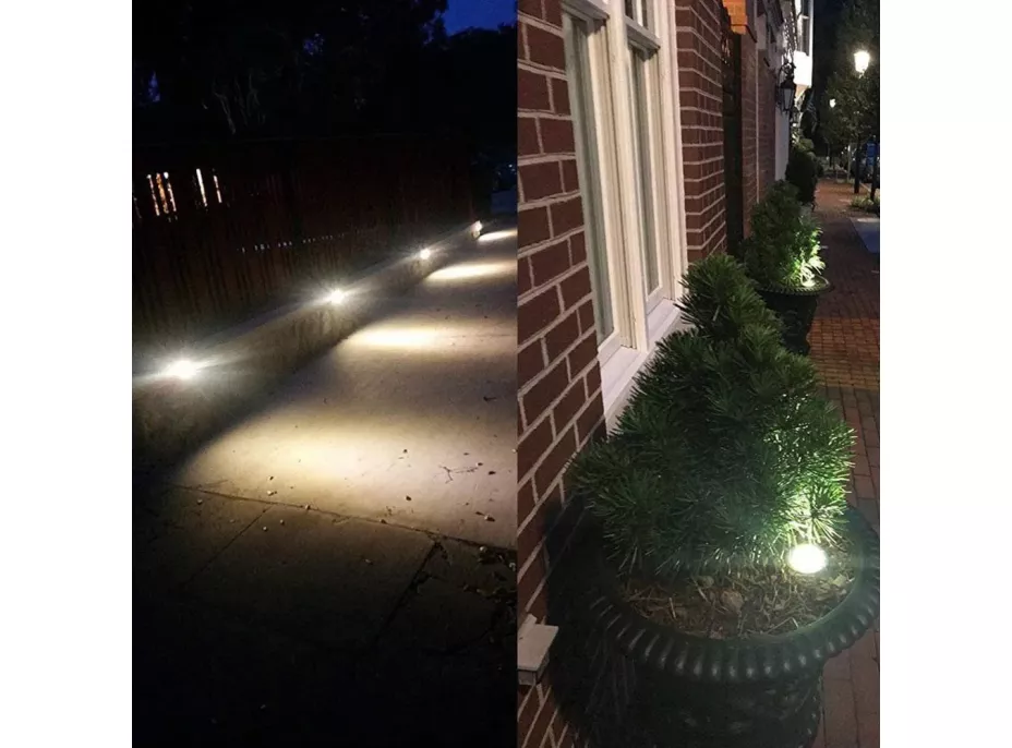 Zahradní kulatá LED solární lampa do země 8,5 cm - stříbrná