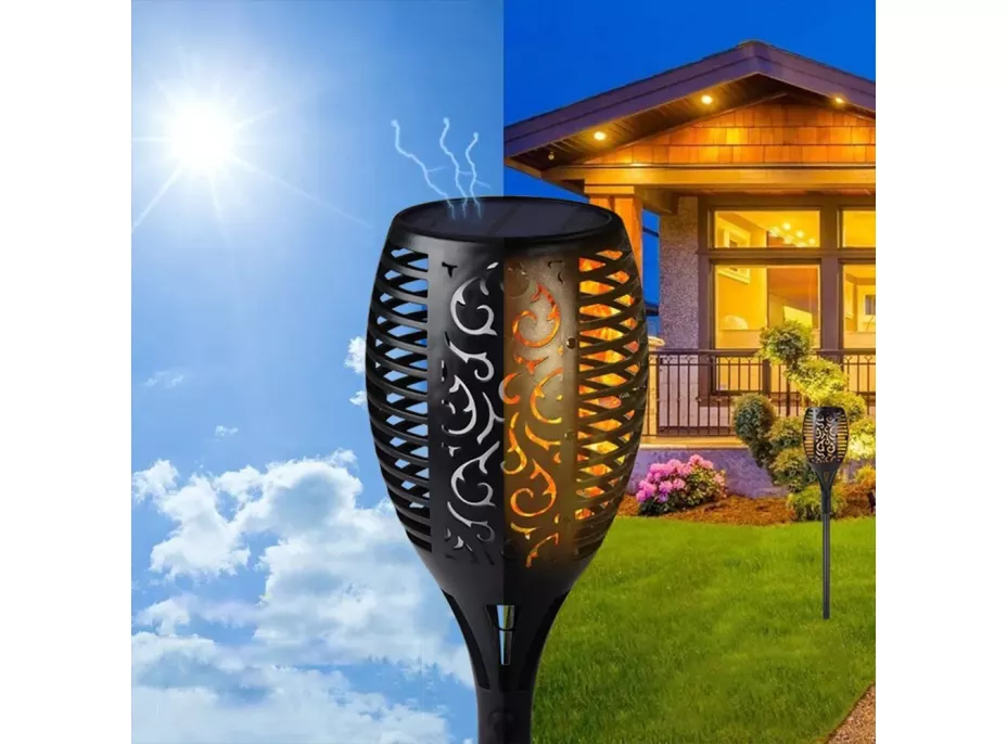 Zahradní LED solární lampa do země POCHODEŇ 78x12,5 cm - černá