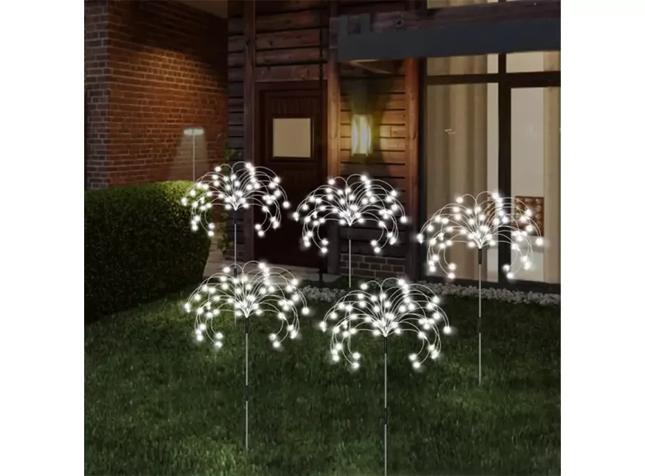 Zahradní LED solární lampy do země VĚJÍŘKY - 90 cm - 5 ks