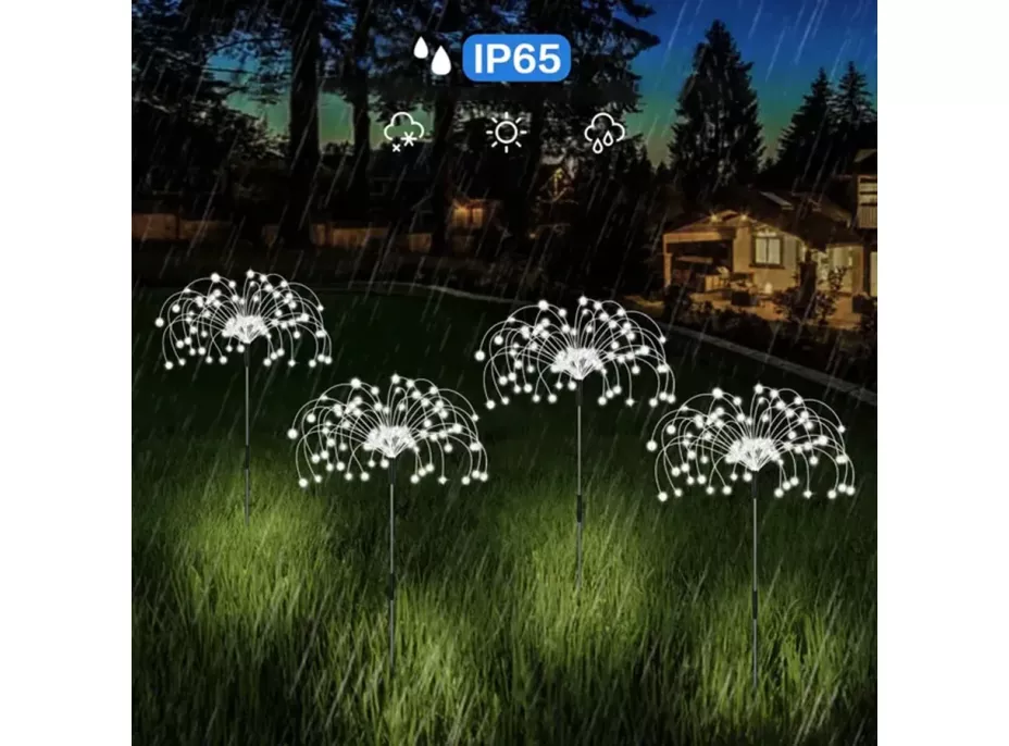 Zahradní LED solární lampy do země VĚJÍŘKY - 90 cm - 5 ks