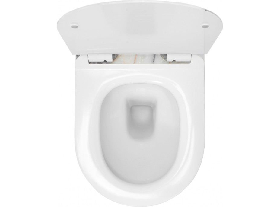Závěsné WC Rea CARLOS RIMLESS - dekor kamene granit lesklý + Duroplast sedátko slim