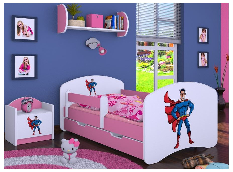 Dětská postel se šuplíkem 200x90 cm SUPERMAN