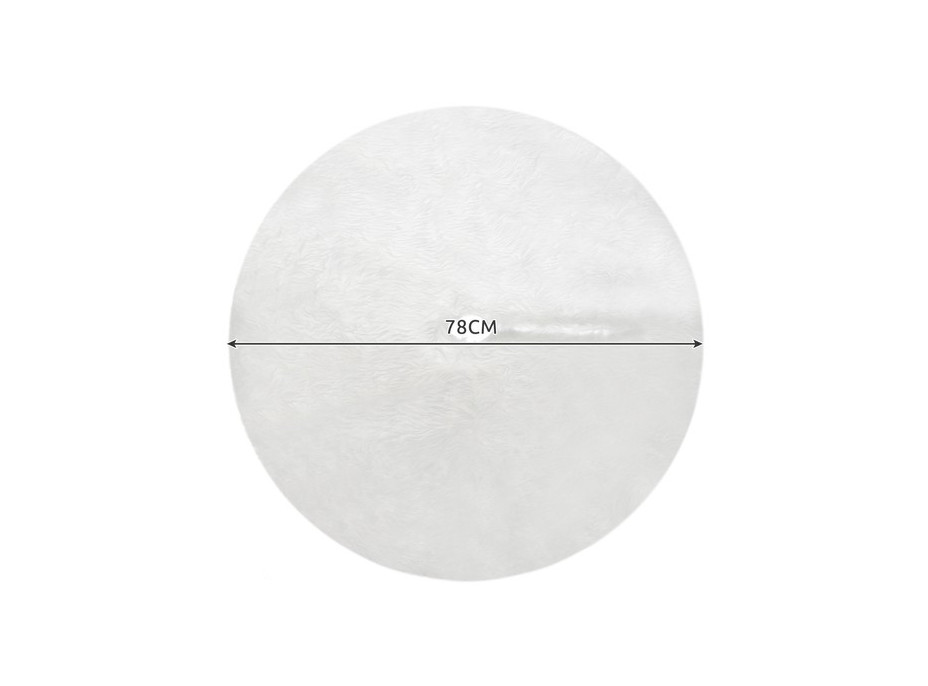 Podložka na vánoční stromeček 78 cm - imitace kožešiny - bílá
