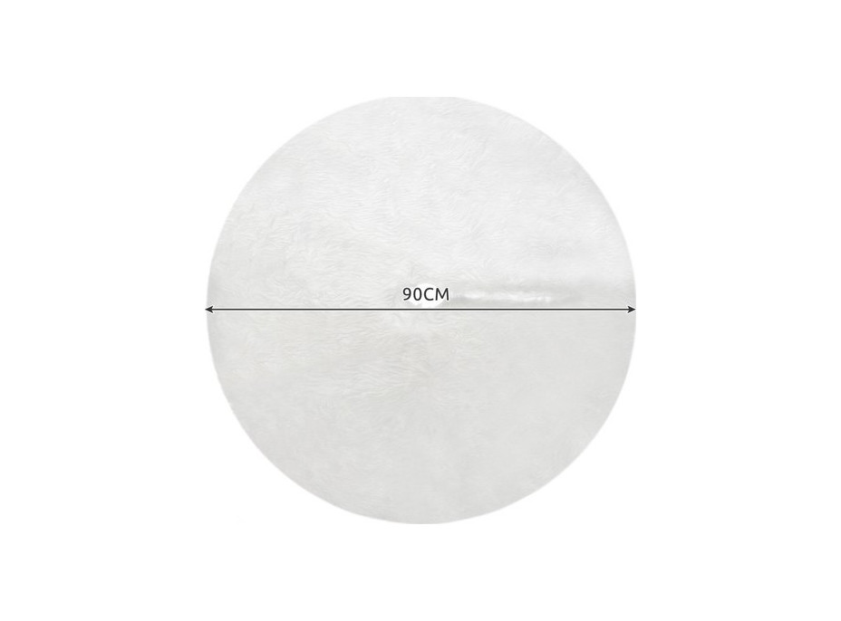 Podložka na vánoční stromeček 90 cm - imitace kožešiny - bílá
