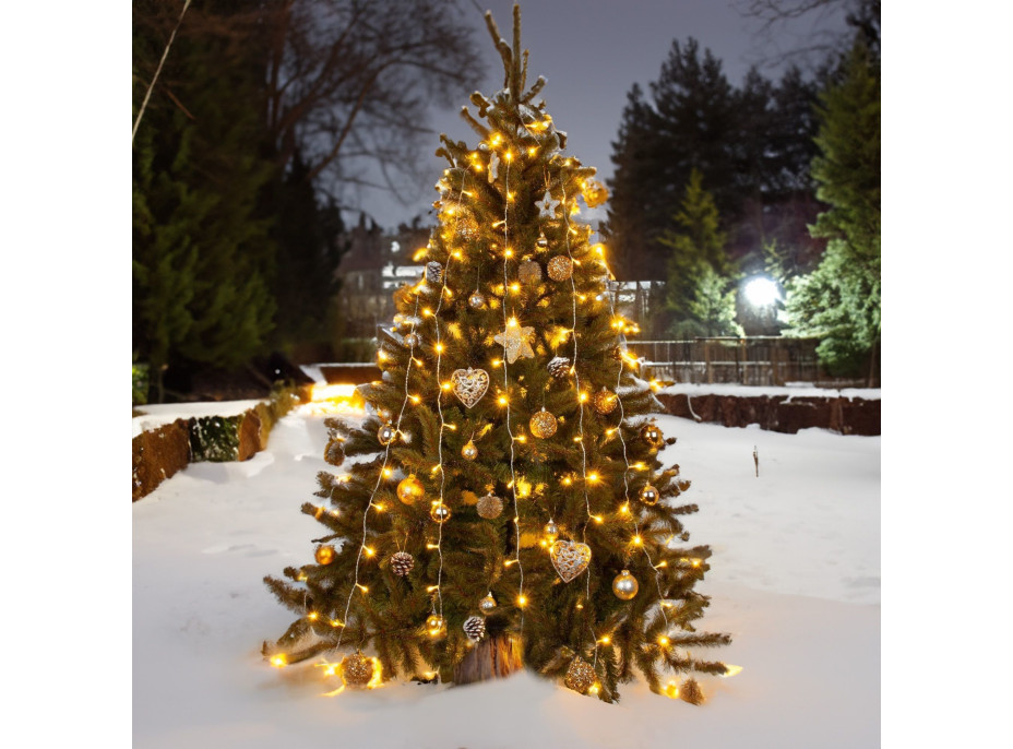 Vánoční svítící 300 LED závěs 3x3m - bílý teplý