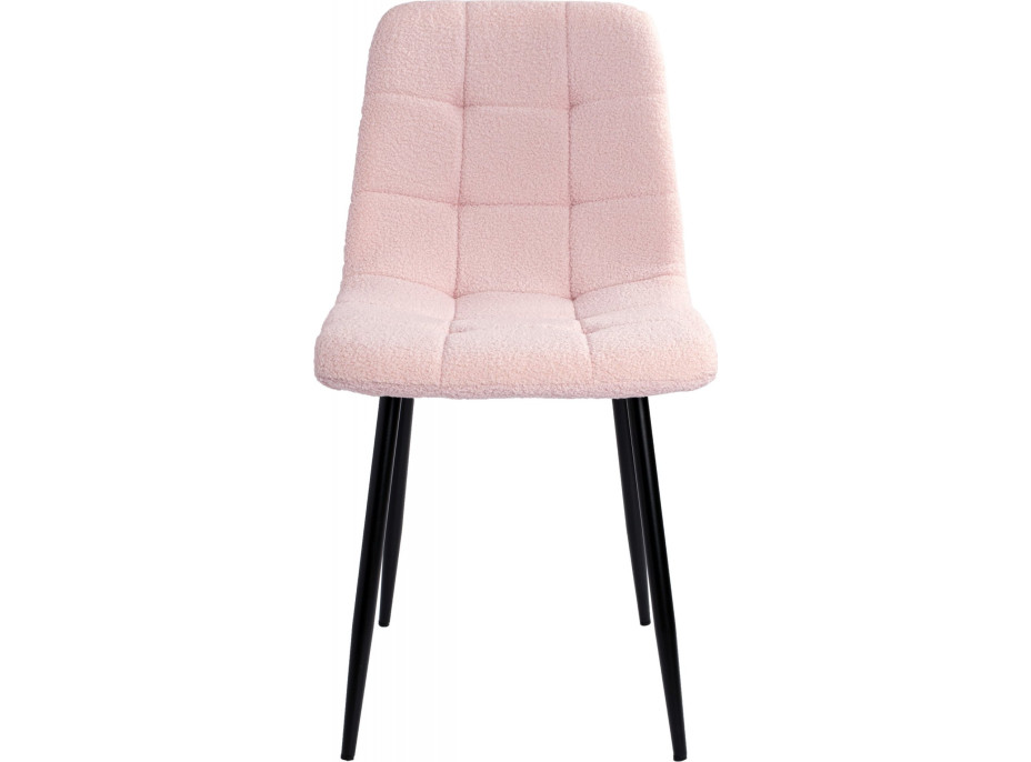 Jídelní židle DENVER TEDDY bouclé - růžová