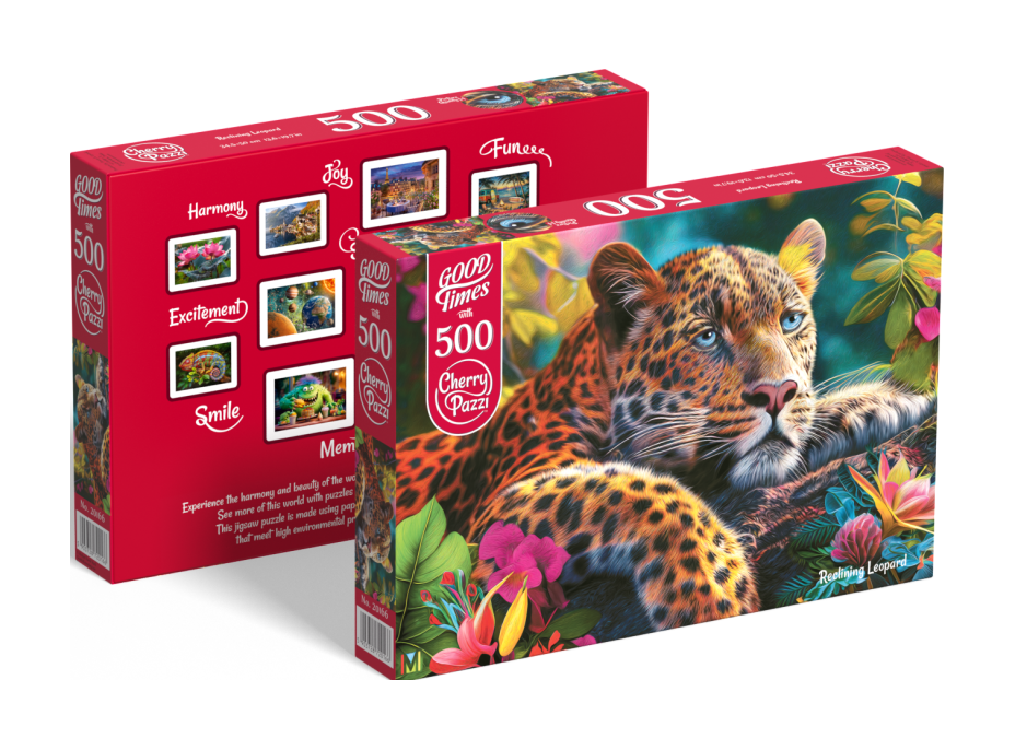 CHERRY PAZZI Puzzle Ležící leopard 500 dílků