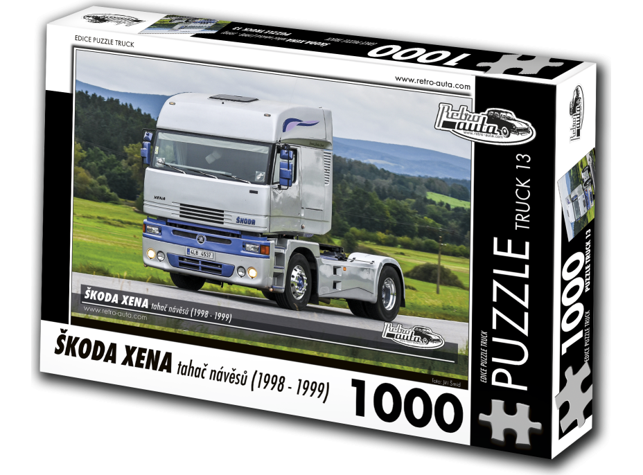 RETRO-AUTA Puzzle TRUCK č.13 Škoda Xena tahač návěsů (1998-1999) 1000 dílků