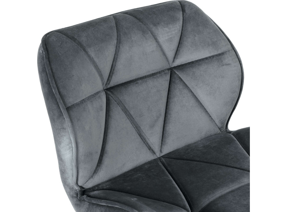 Barová židle GRAPPO VELVET - šedá