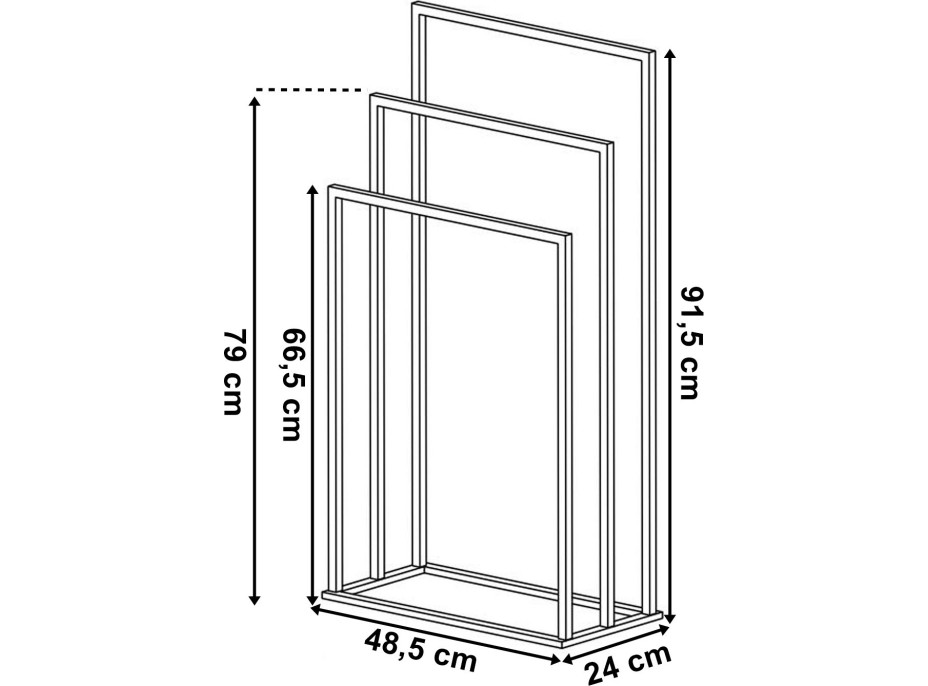 Věšák na ručníky TIRE - 3ramenný - chromový