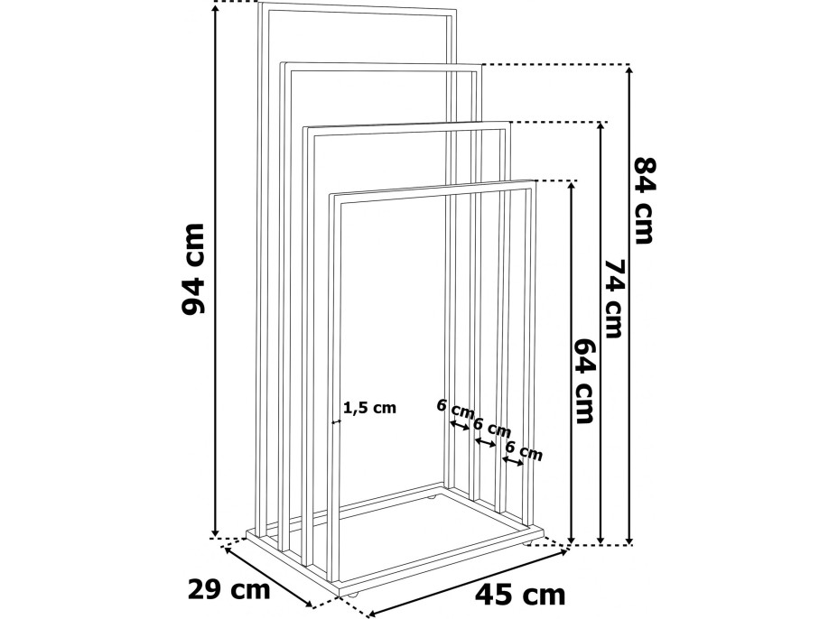 Koupelnový věšák na ručníky NELI - chromový