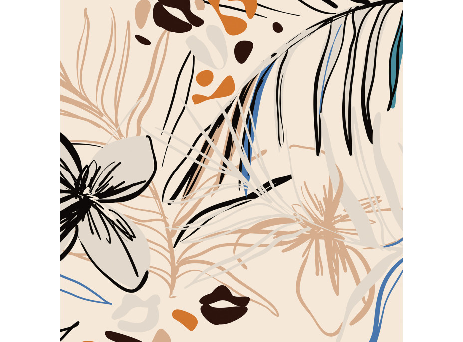 Dekorační polštář - Květinová abstrakce - 45x45 cm