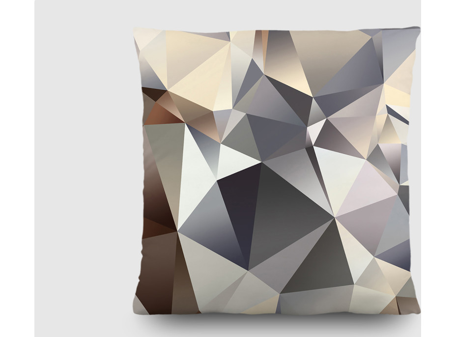 Dekorační polštář - 3D trojúhelníky - 45x45 cm