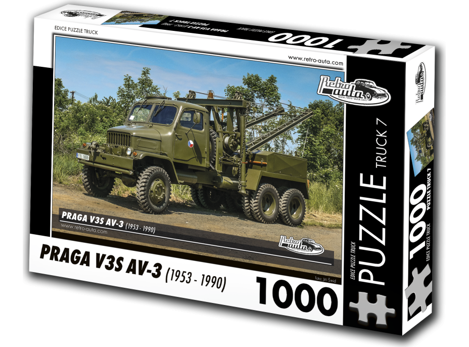 RETRO-AUTA Puzzle TRUCK č.7 Praga V3S AV-3 (1953-1990) 1000 dílků