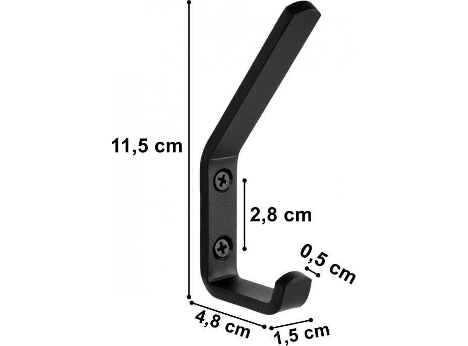 Sada věšáků SIBAR - 5 kusů - černé