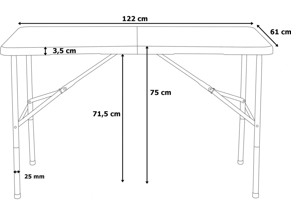 Cateringový stůl JUNE 120 cm - bílý