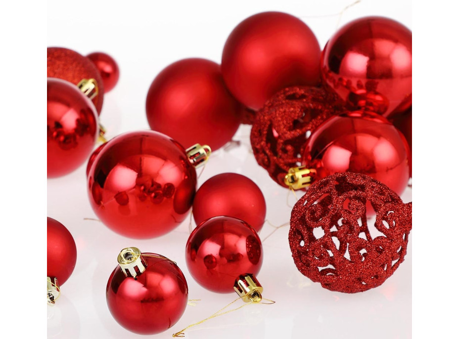Vánoční závěsné baňky na stromeček REGALO 100 ks - červené