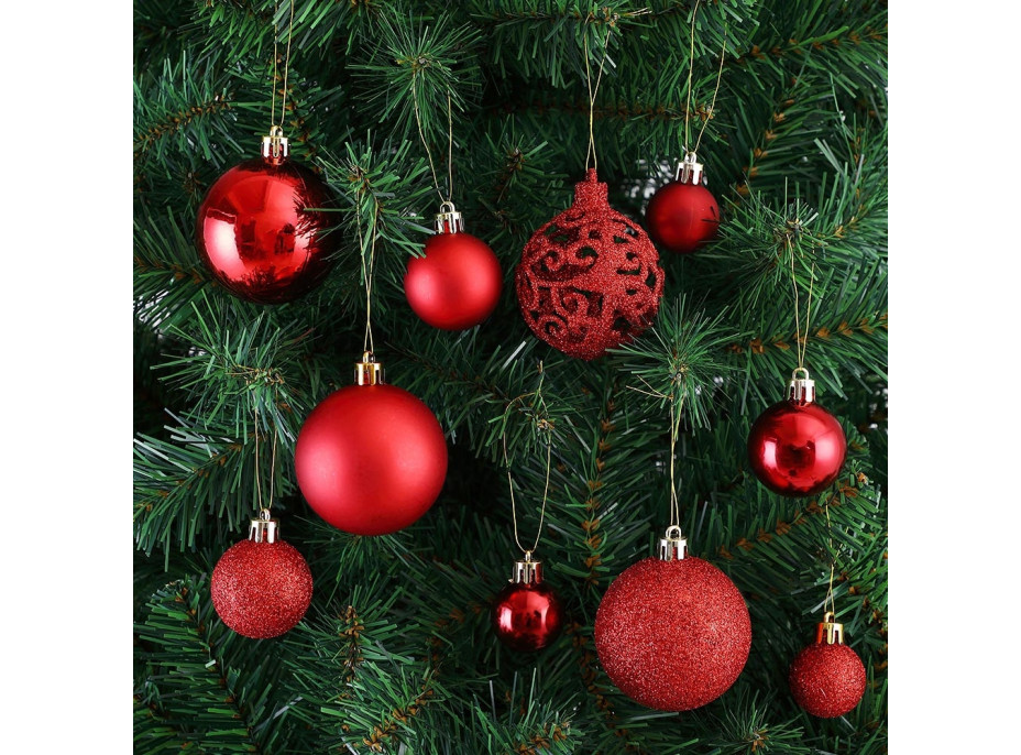 Vánoční závěsné baňky na stromeček REGALO 100 ks - červené