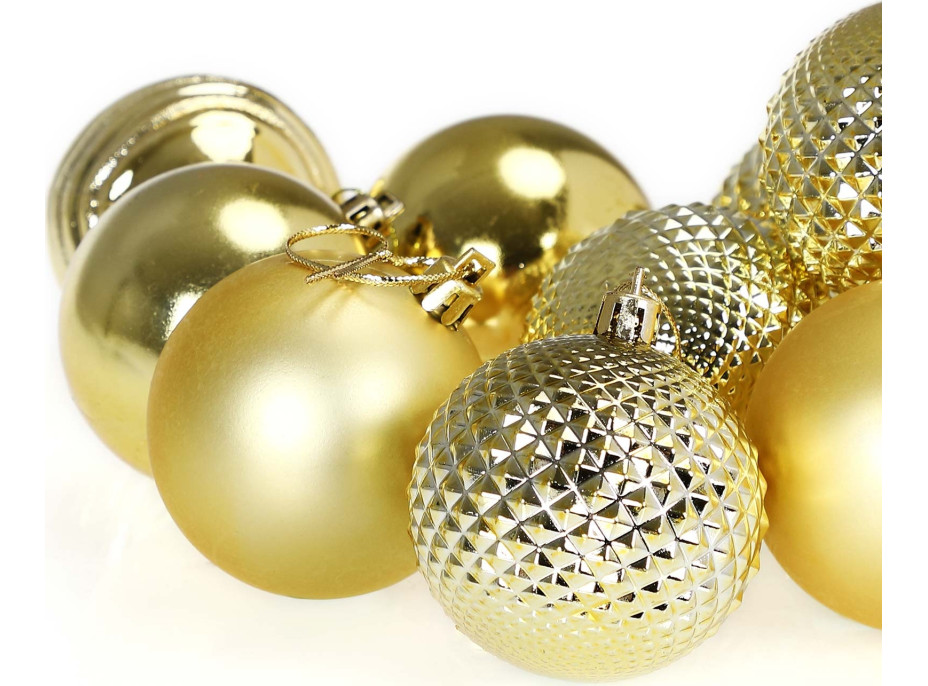 Vánoční závěsné baňky na stromeček ESTRELLA 66 kusů - zlaté