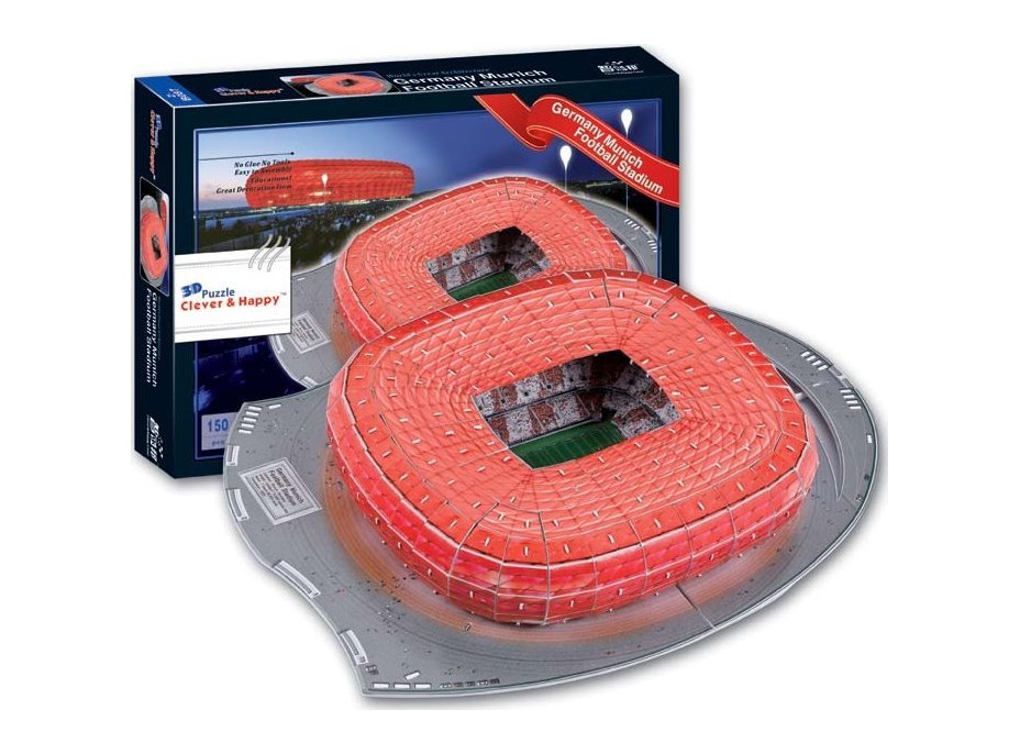 CLEVER&HAPPY 3D puzzle Stadion Allianz Arena - FC Bayern Mnichov 150 dílků