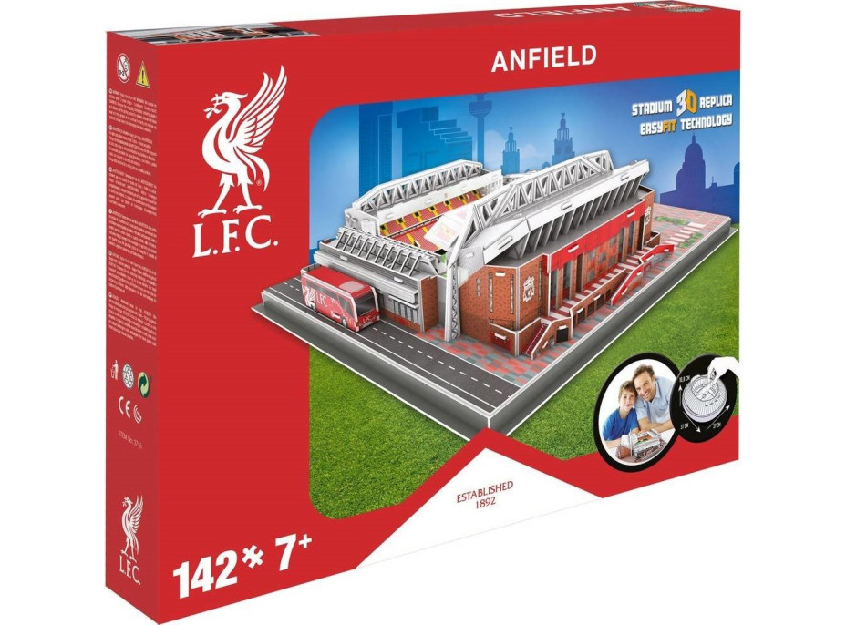 STADIUM 3D REPLICA 3D puzzle Stadion Anfield - FC Liverpool 142 dílků