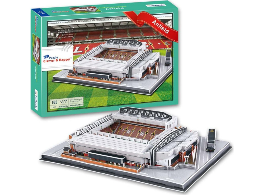 CLEVER&HAPPY 3D puzzle Stadion Anfield - FC Liverpool 165 dílků