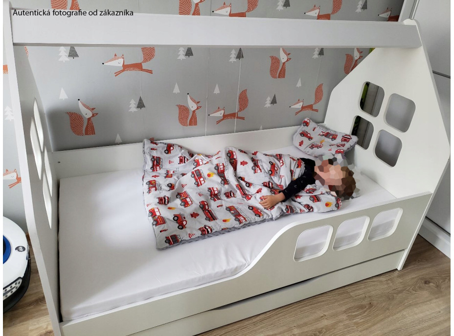 Dětská domečková postel KIDHOUSE se šuplíkem - sonoma - pravá - 160x80 cm