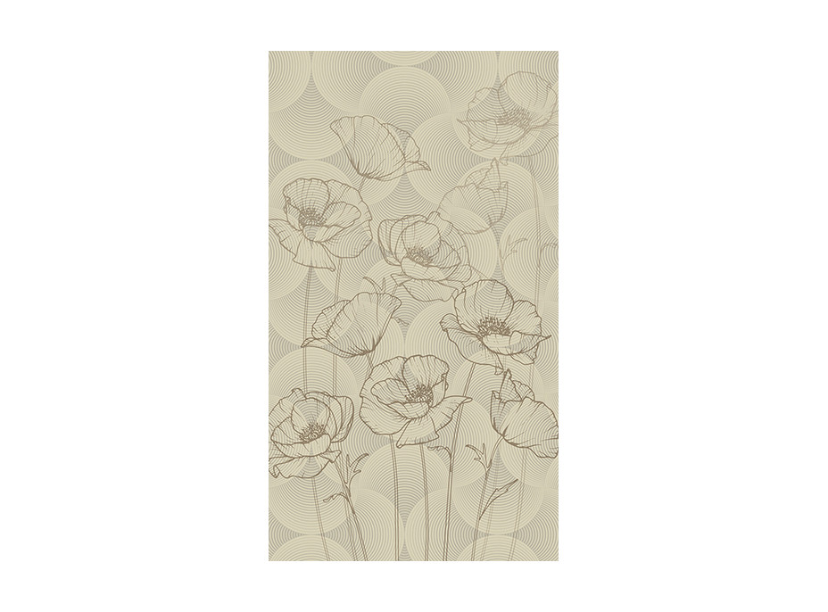 Designový závěs - Béžové květiny - 140x245 cm