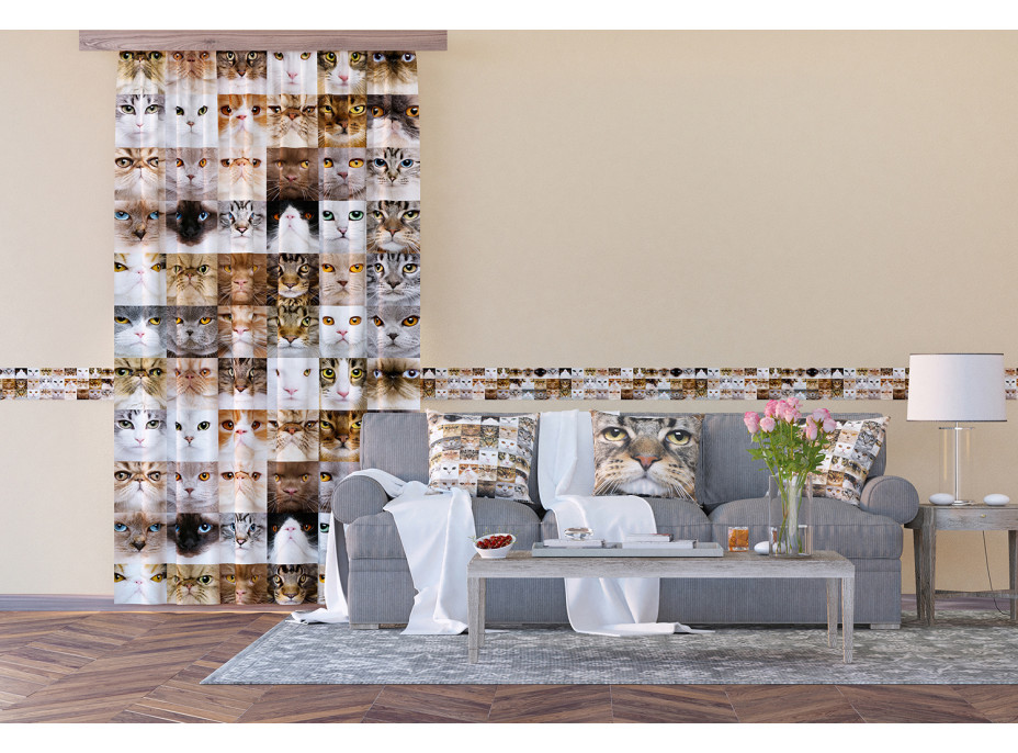 Designový závěs - Kočky 2 - 140x245 cm