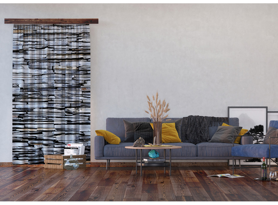 Designový závěs - Šedé kameny - 140x245 cm