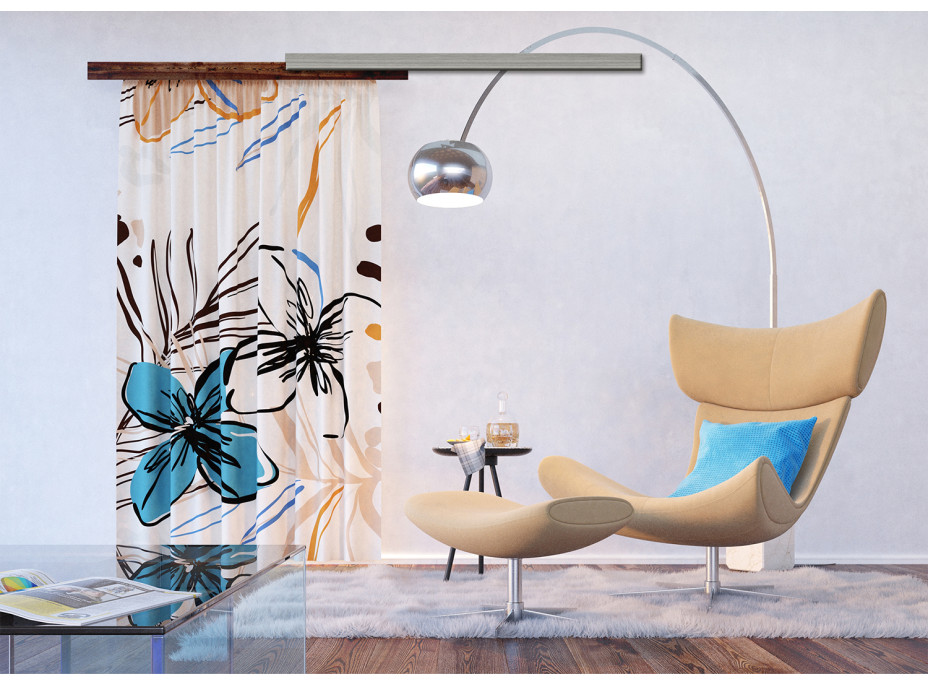 Designový závěs - Květinová abstrakce - 140x245 cm