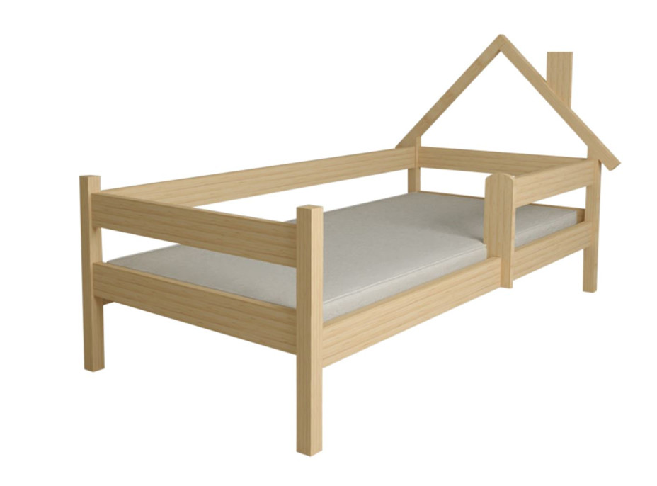 Dětská domečková postel z masivu borovice SÁRA - 200x90 cm - přírodní