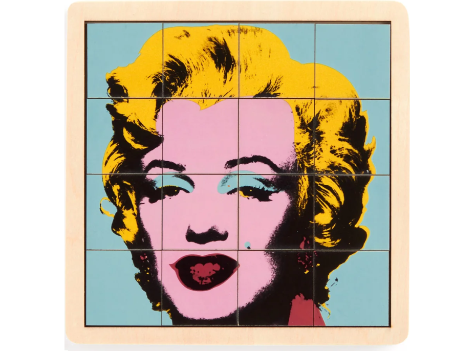GALISON Posuvné dřevěné puzzle Andy Warhol: Marilyn 2v1 (16 dílků)