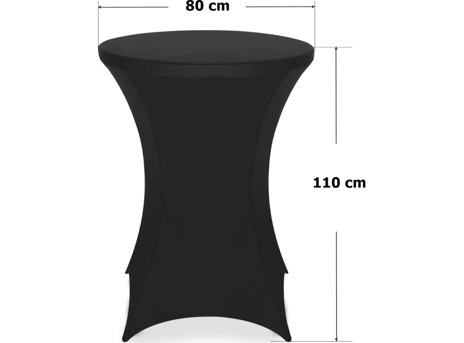 Elastický návlek na koktejlový stolek 80 cm - černý