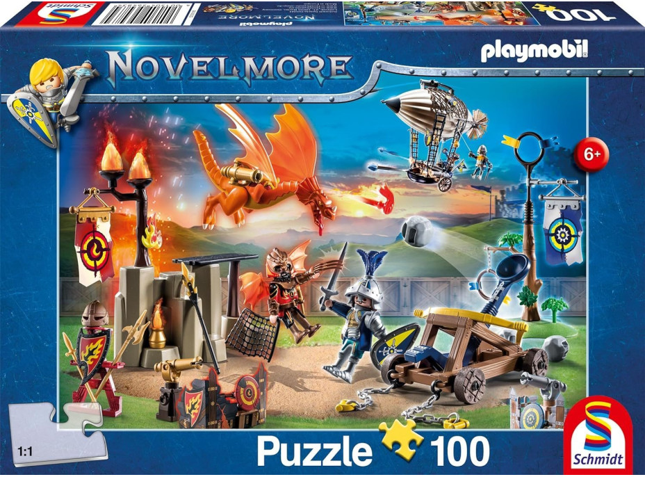 SCHMIDT Puzzle Playmobil Novelmore: Kolbiště 100 dílků