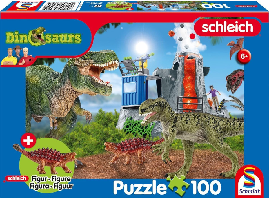 SCHMIDT Puzzle Schleich Dinosauři z pravěku 100 dílků + figurka Schleich